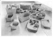 SA0666 - Photos of Shaker baskets of various styles, some with yarn., Winterthur Shaker Photograph and Post Card Collection 1851 to 1921c